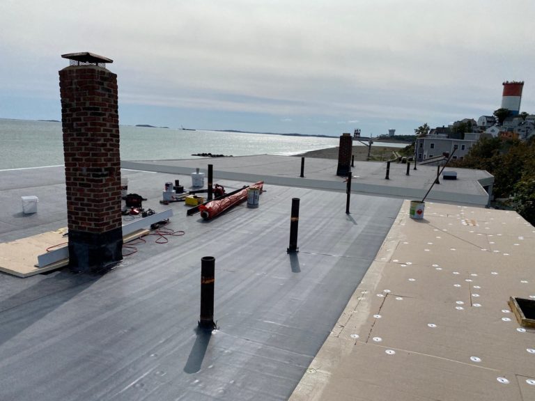 EPDM rubber roof replacement near the ocean in Revere